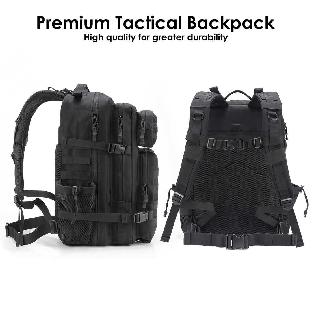 Best Tactical Backpack side and back view