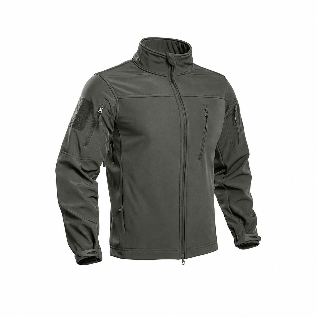 Men's fleece-lined tactical softshell jacket in Gray