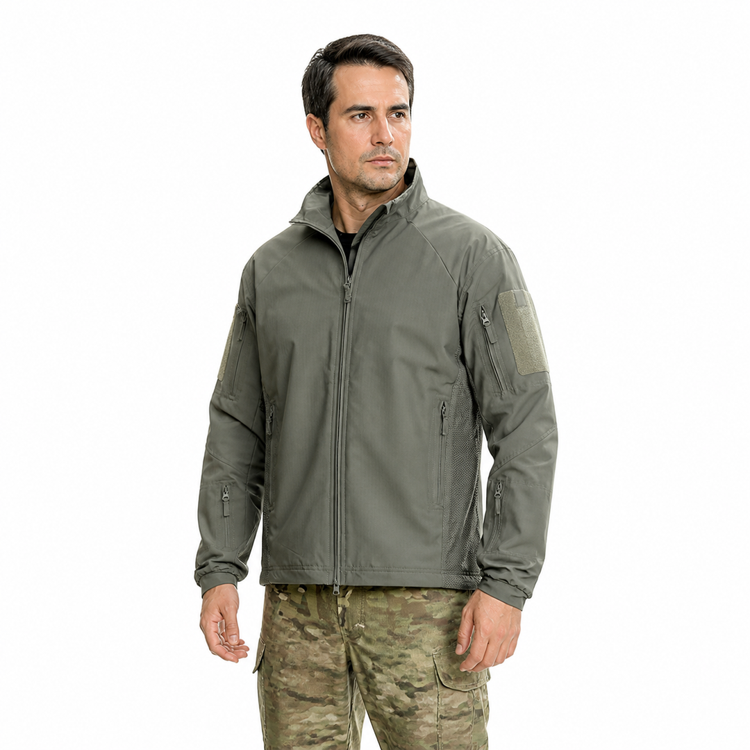 Men's delta tactical softshell jacket worn by a tactical user