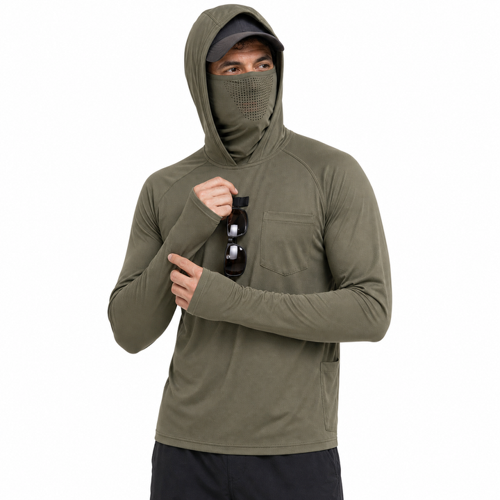 Men's Sun Protective Tactical Hoodie Quick Dry Fishing Shirt