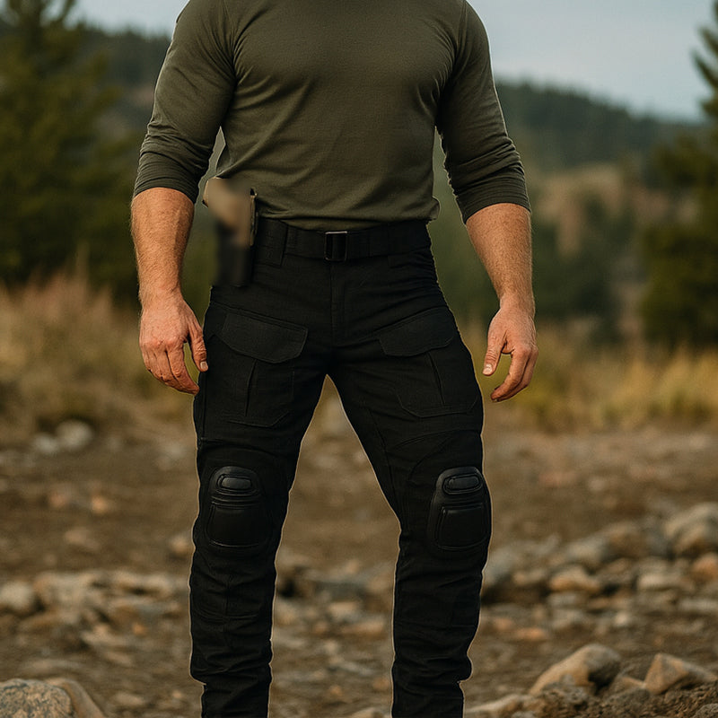 G3 Pro Combat Pants with Knee Pads Rip-Stop Tactical Pants Black
