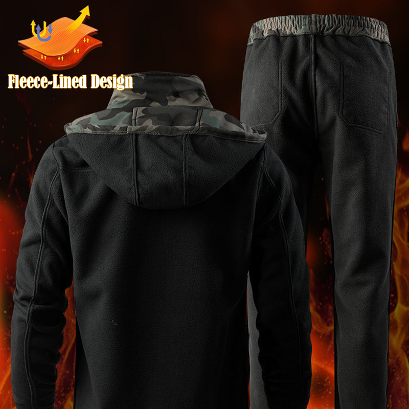 Men's Softshell Fleece-Lined Clothing Suit Waterproof Tactical Uniform