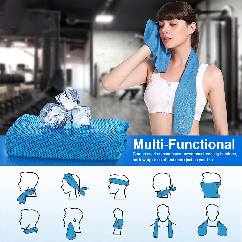 TWS 4 Pack Cooling Towel, Soft Breathable Chilly Microfiber Towel