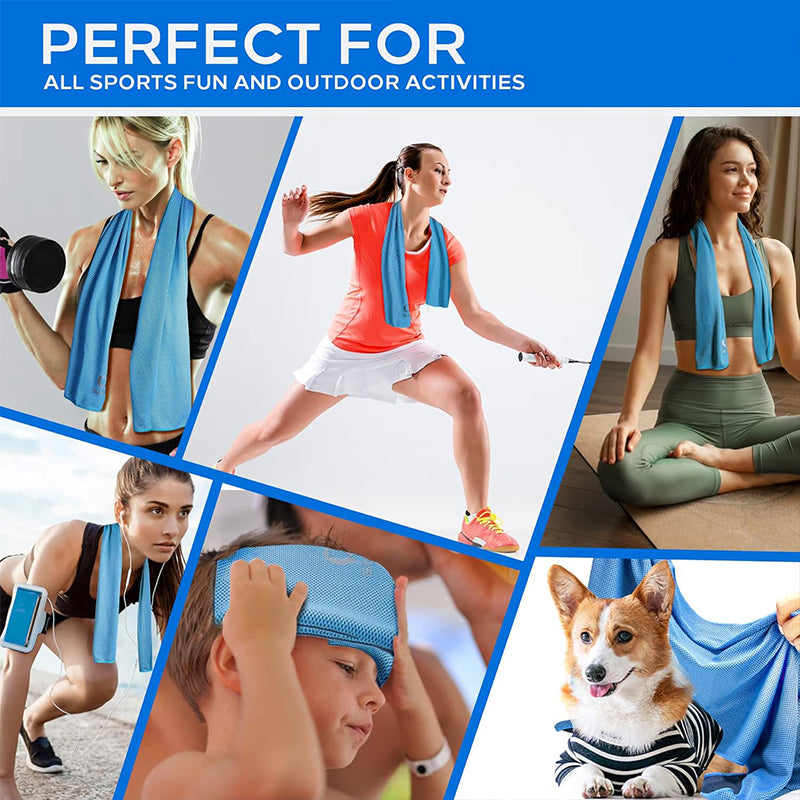 TWS 4 Pack Cooling Towel, Soft Breathable Chilly Microfiber Towel