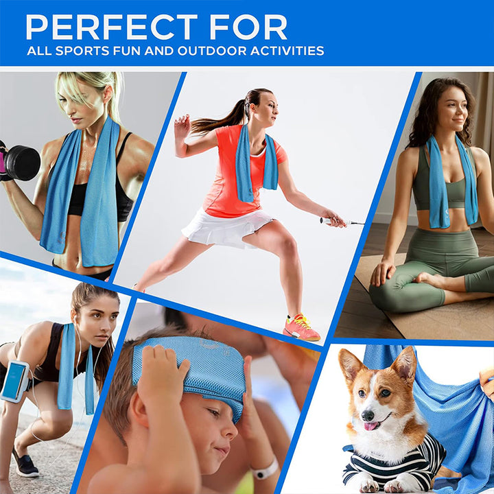 TWS 4 Pack Cooling Towel, Soft Breathable Chilly Microfiber Towel