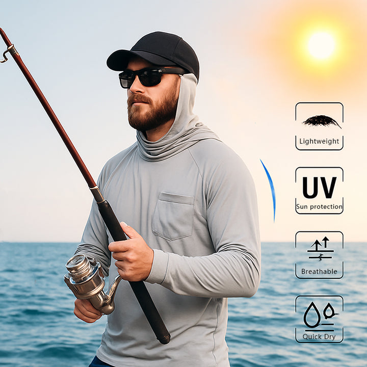Men's Sun Protective Tactical Hoodie Quick Dry Fishing Shirt