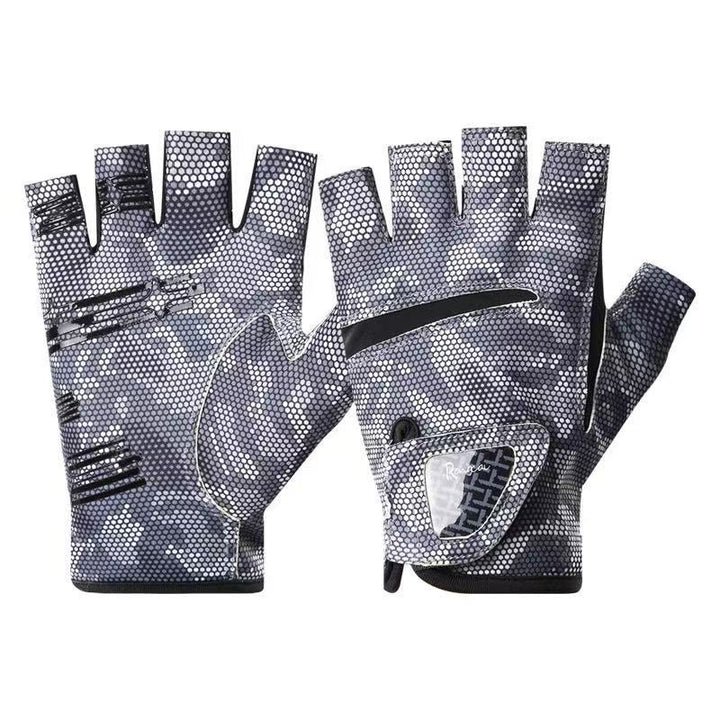 Fingerless Fishing Gloves- 3-Cut Design, UPF 50+ Sun Protection, Non-Slip Palm for Outdoor Sports