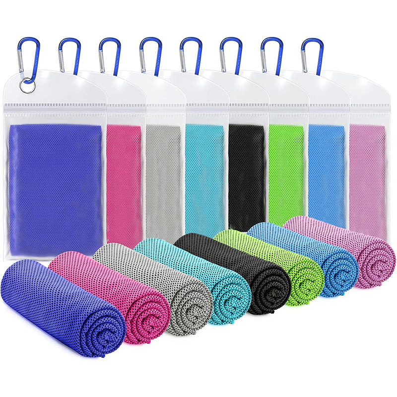 TWS 4 Pack Cooling Towel, Soft Breathable Chilly Microfiber Towel