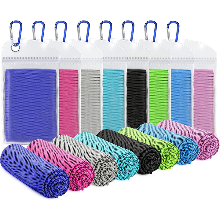 TWS 4 Pack Cooling Towel, Soft Breathable Chilly Microfiber Towel