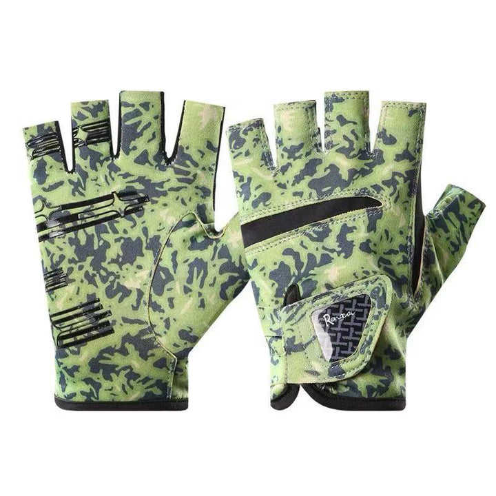 Fingerless Fishing Gloves- 3-Cut Design, UPF 50+ Sun Protection, Non-Slip Palm for Outdoor Sports