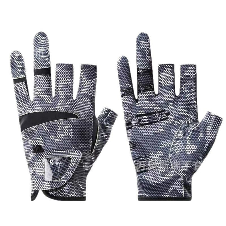Fingerless Fishing Gloves- 3-Cut Design, UPF 50+ Sun Protection, Non-Slip Palm for Outdoor Sports
