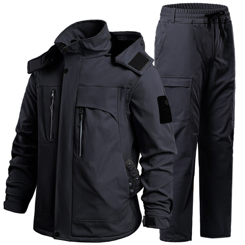Costume de vêtements tactiques imperméables doublés de polaire softshell pour hommes
