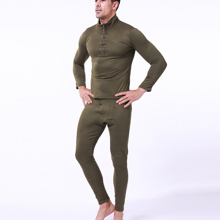 Men's Warm Fleece Underwear Tactical Sports Shapewear Set