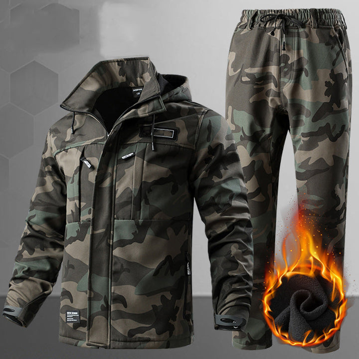 Men's Softshell Fleece-Lined Clothing Suit Waterproof Tactical Uniform