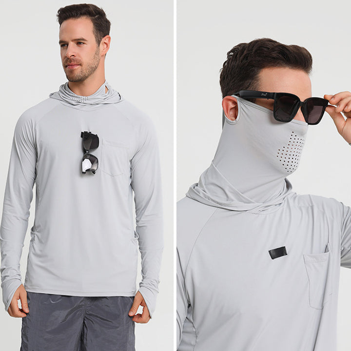 Men's Sun Protective Tactical Hoodie Quick Dry Fishing Shirt