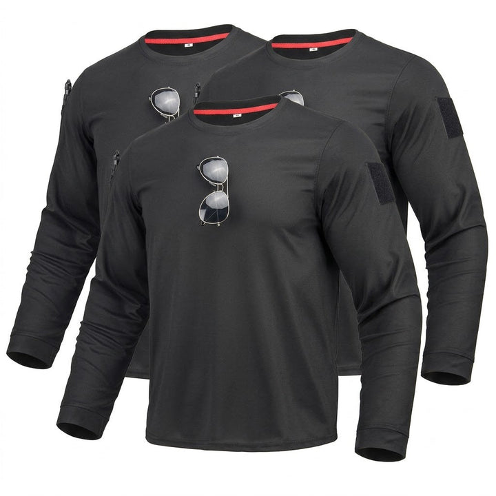 3Pack Men's Tactical Quick Dry Breathable Long Sleeve Shirt