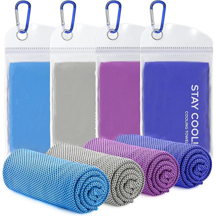 TWS 4 Pack Cooling Towel, Soft Breathable Chilly Microfiber Towel