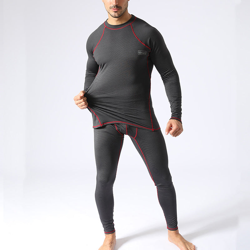 Men's Warm Fleece Training Tactical Sports Shapewear Set