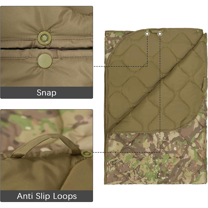 TWS Camo Blanket Waterproof Insulation Poncho Liner for Outdoor Camping & Hunting