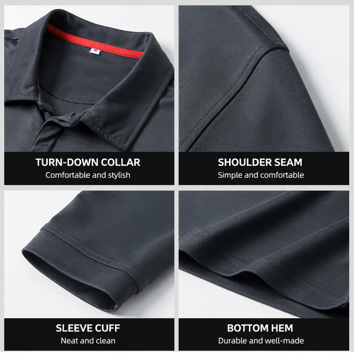 3PACK Men’s Quick-Dry Long Sleeve Polo Shirt