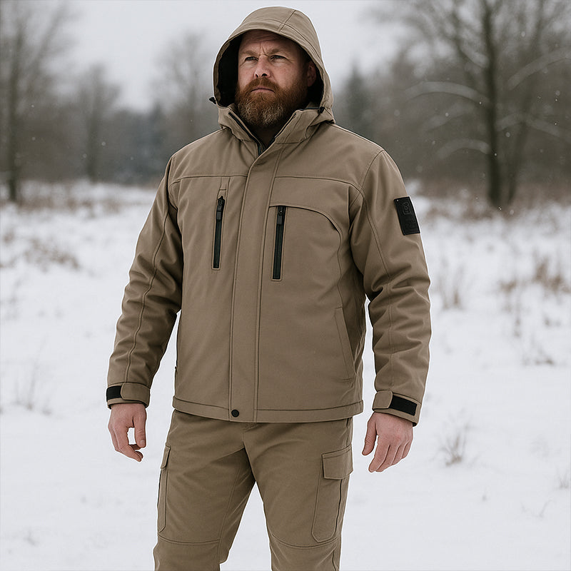Men's Softshell Fleece-Lined Clothing Suit Waterproof Tactical Uniform