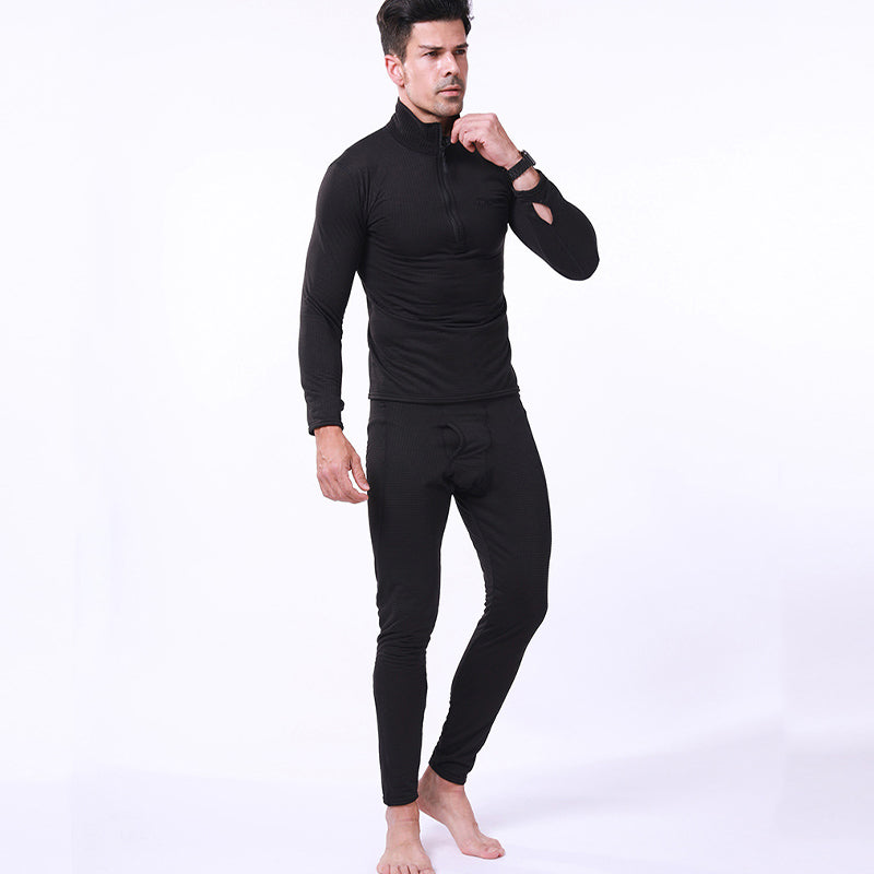 Men's Warm Fleece Underwear Tactical Sports Shapewear Set