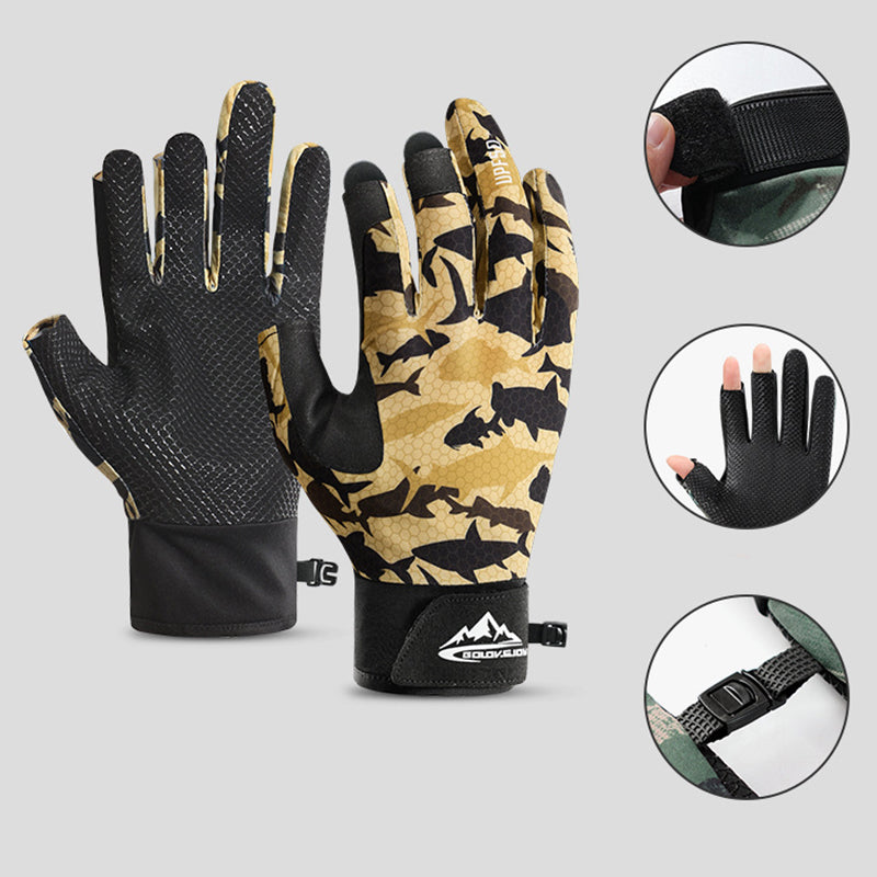 TWS Sun Protection Fingerless Fishing Gloves