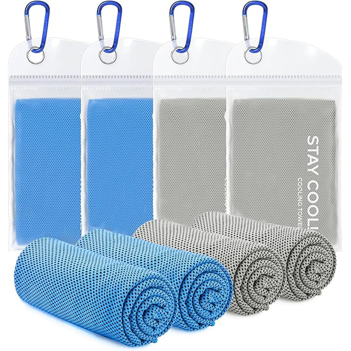 TWS 4 Pack Cooling Towel, Soft Breathable Chilly Microfiber Towel