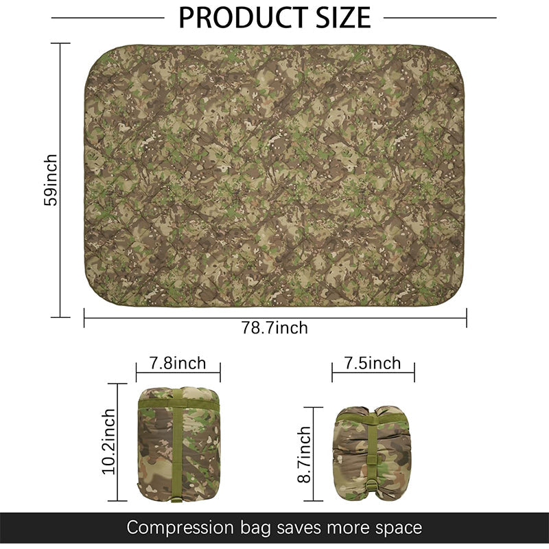 TWS Camo Blanket Waterproof Insulation Poncho Liner for Outdoor Camping & Hunting