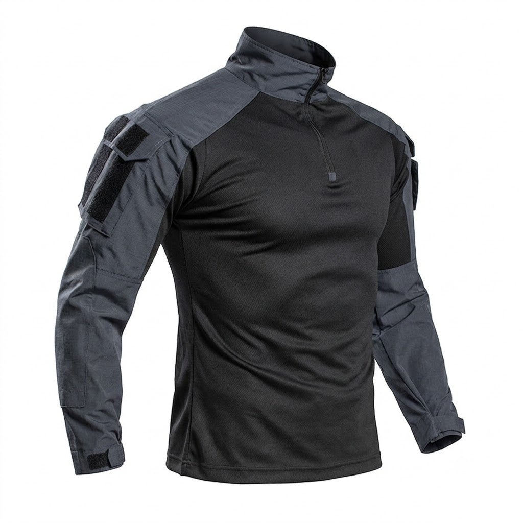 Men's Tactical Combat Shirt – Quarter Zip Training Shirt with Sleeve Pocket