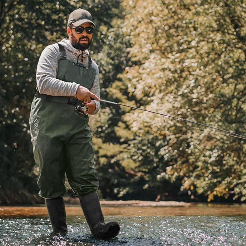 TWS Chest Waders with Boots – Waterproof Fishing & Hunting Waders for Men & Women, Durable 2-Ply Nylon/PVC Chest Waders for Outdoor Use