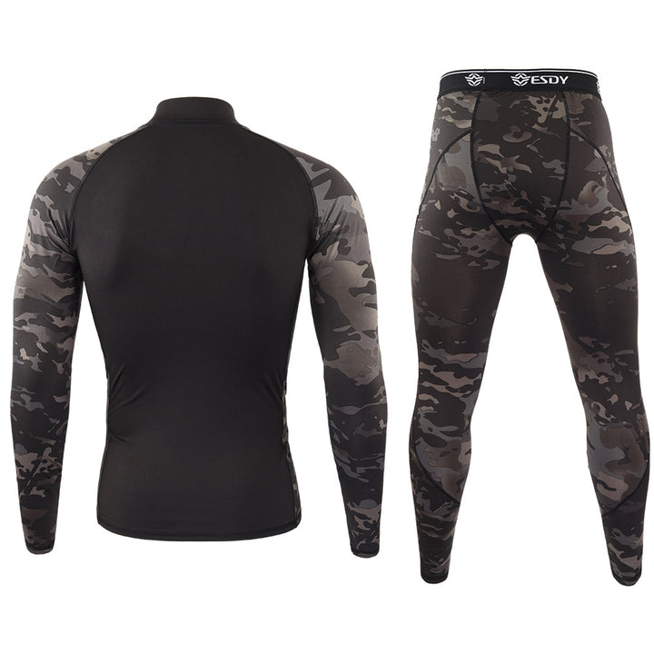 Men's Outdoor Camouflage Underwear Tactical Sports Shapewear Set