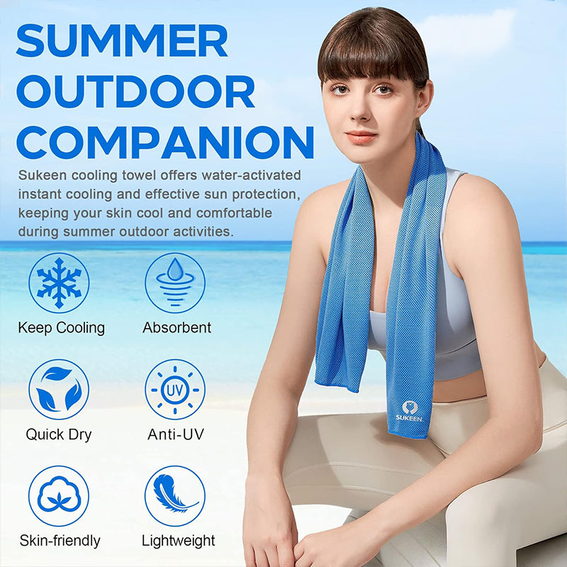 TWS 4 Pack Cooling Towel, Soft Breathable Chilly Microfiber Towel