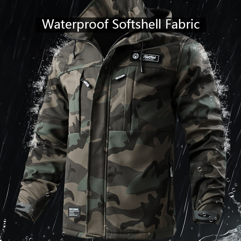 Men's Softshell Fleece-Lined Clothing Suit Waterproof Tactical Uniform