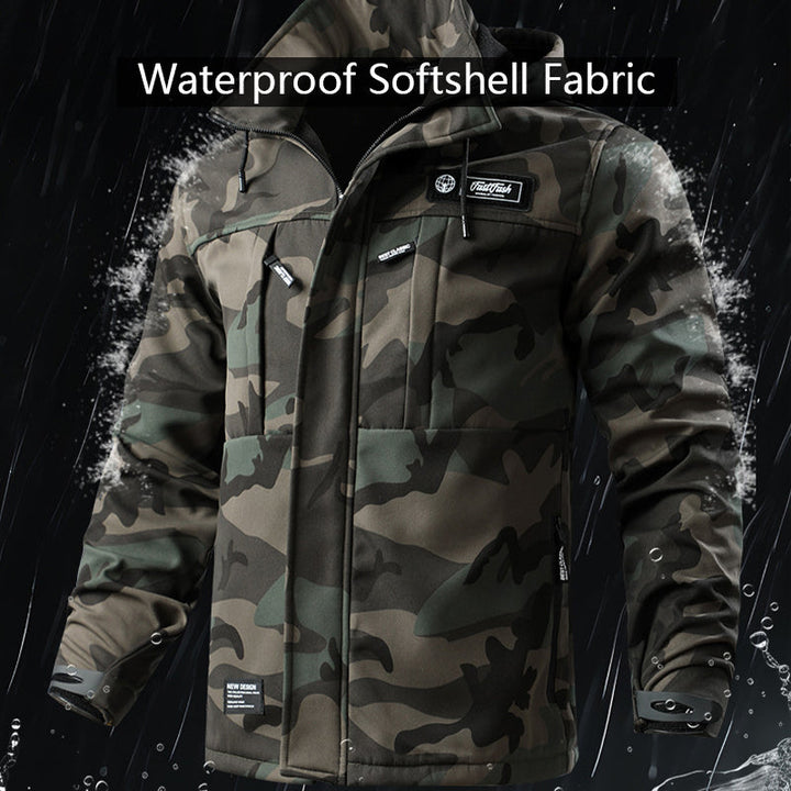 Men's Softshell Fleece-Lined Clothing Suit Waterproof Tactical Uniform