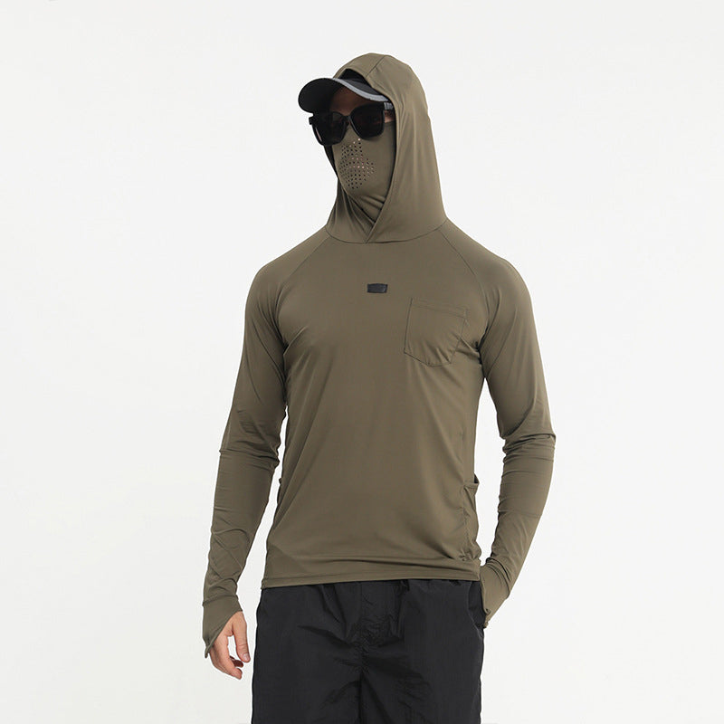 Men's Sun Protective Tactical Hoodie Quick Dry Fishing Shirt