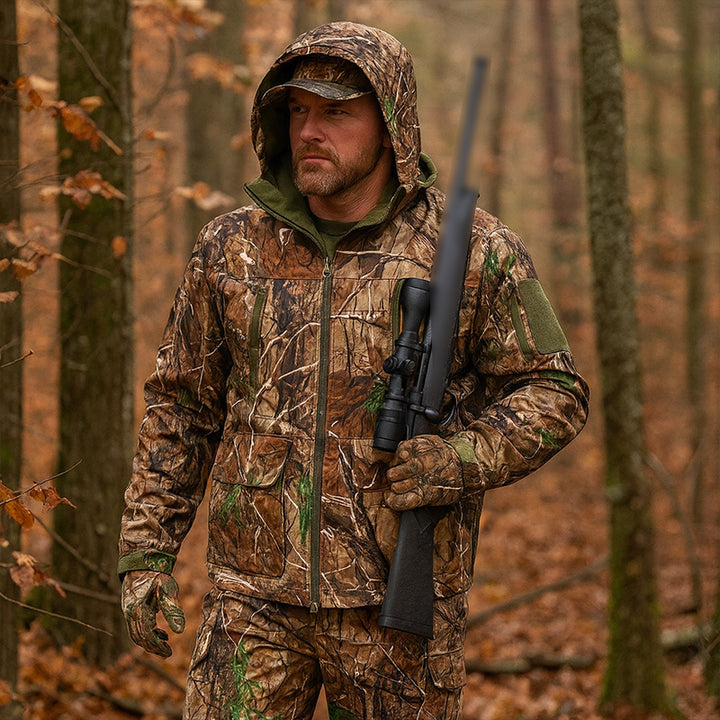 TWS Ultra Silent Hunting Suit Men's Water Resistant Softshell Clothes Camouflage Field Gear