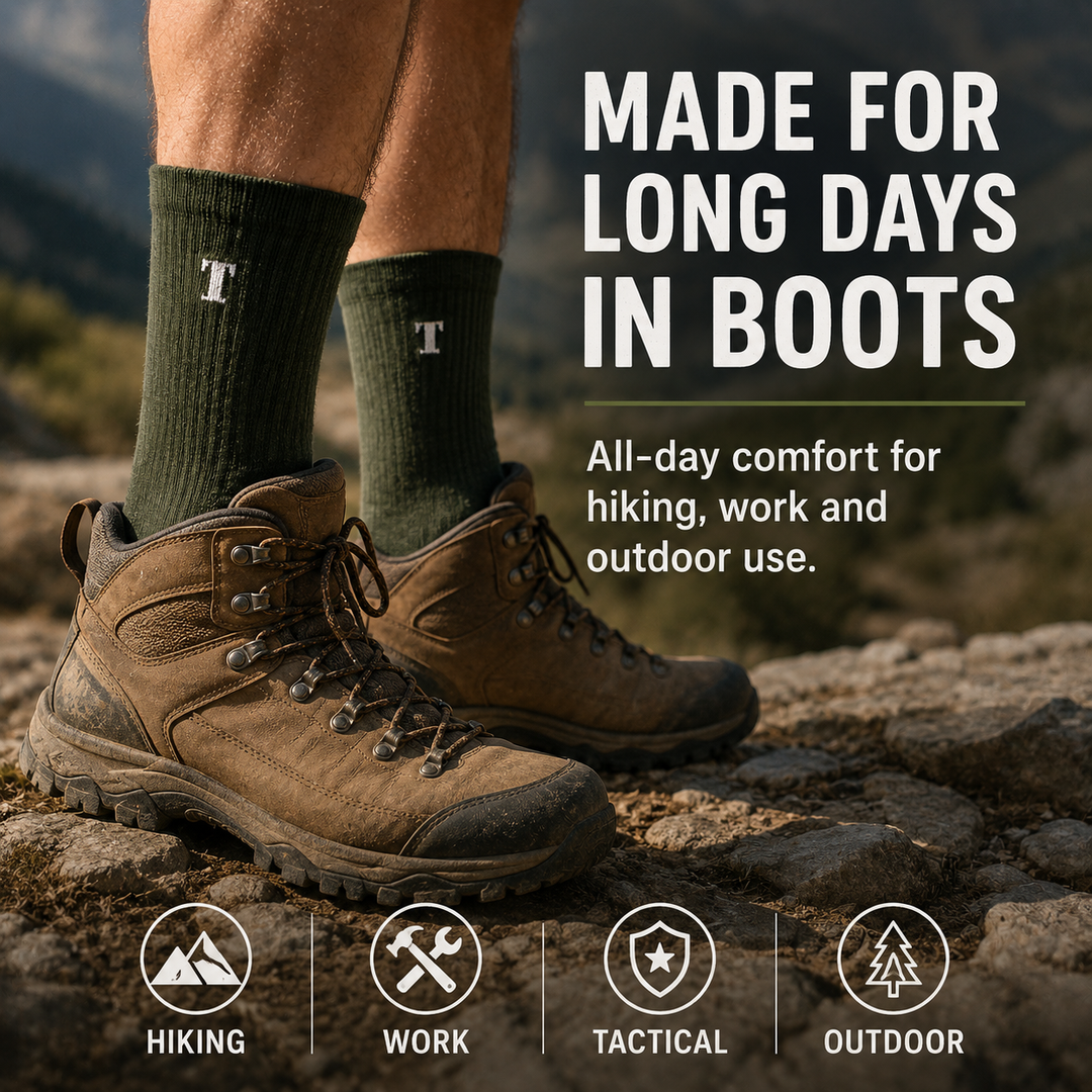 TWS Merino-Blend Cushioned Hiking & Work Socks
