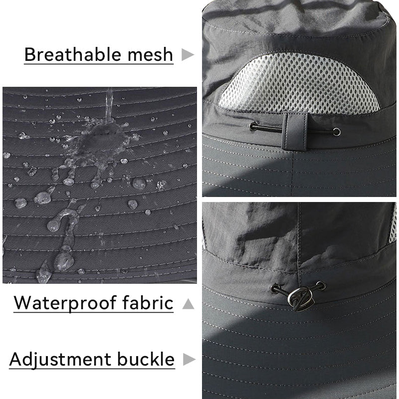 Solar-Powered Double Fan Sun Hat – Wide Brim Outdoor UV Protection Fishing Cap
