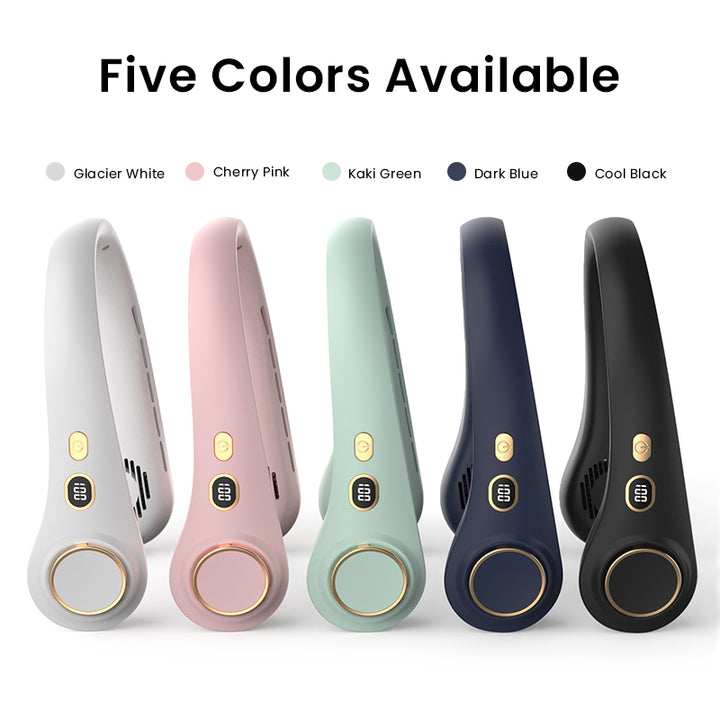 Ultimate Neck Cooling Fan, Portable Bladeless Neck Fans, Upgrade 360° Airflow, Ultra Quiet, 5 Speeds