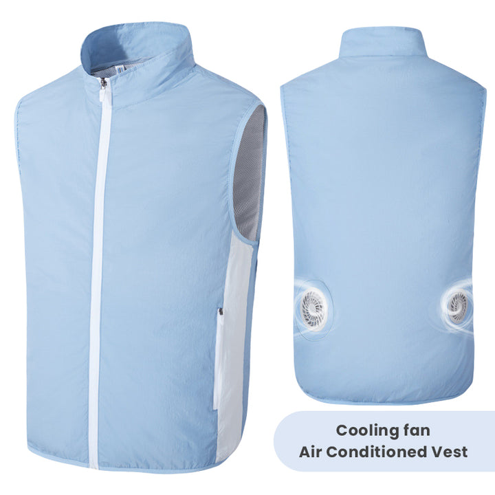 Air Cooling Vest, 2pc Fan 18V Electric Air Conditioned Vest for Hot Weather Outdoor