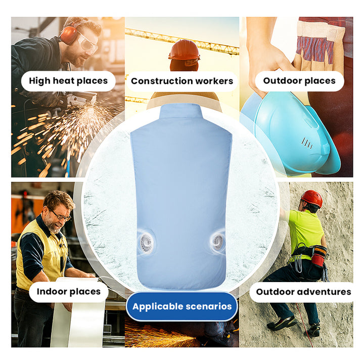 Air Cooling Vest, 2pc Fan 18V Electric Air Conditioned Vest for Hot Weather Outdoor