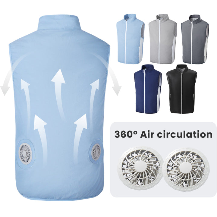 Air Cooling Vest, 2pc Fan 18V Electric Air Conditioned Vest for Hot Weather Outdoor