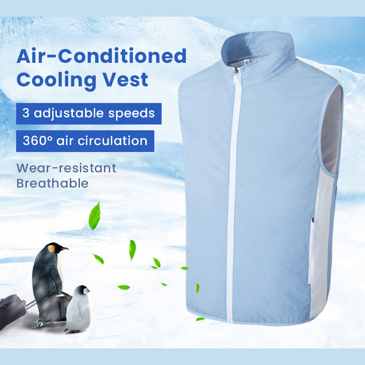 Air Cooling Vest, 2pc Fan 18V Electric Air Conditioned Vest for Hot Weather Outdoor