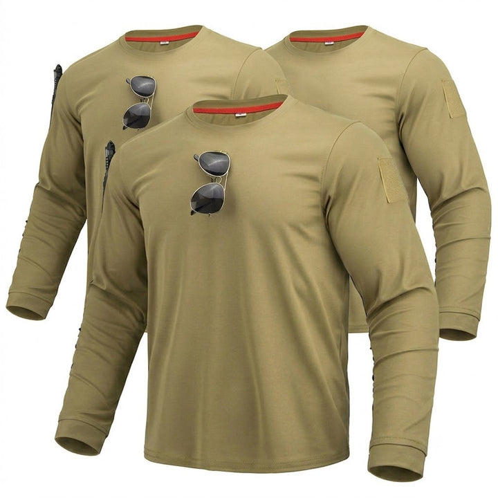 3Pack Men's Tactical Quick Dry Breathable Long Sleeve Shirt