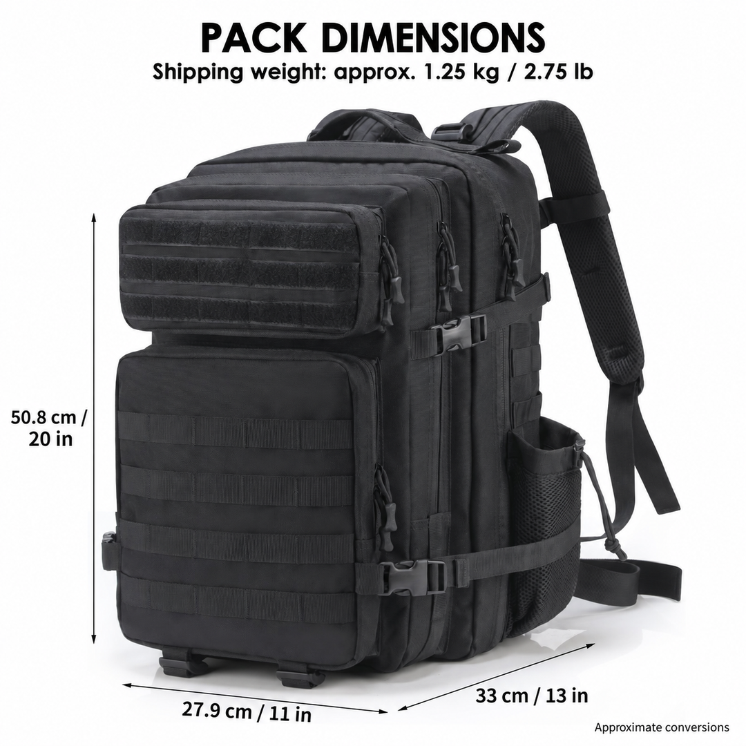 Archon backpack dimensions in centimetres and inches