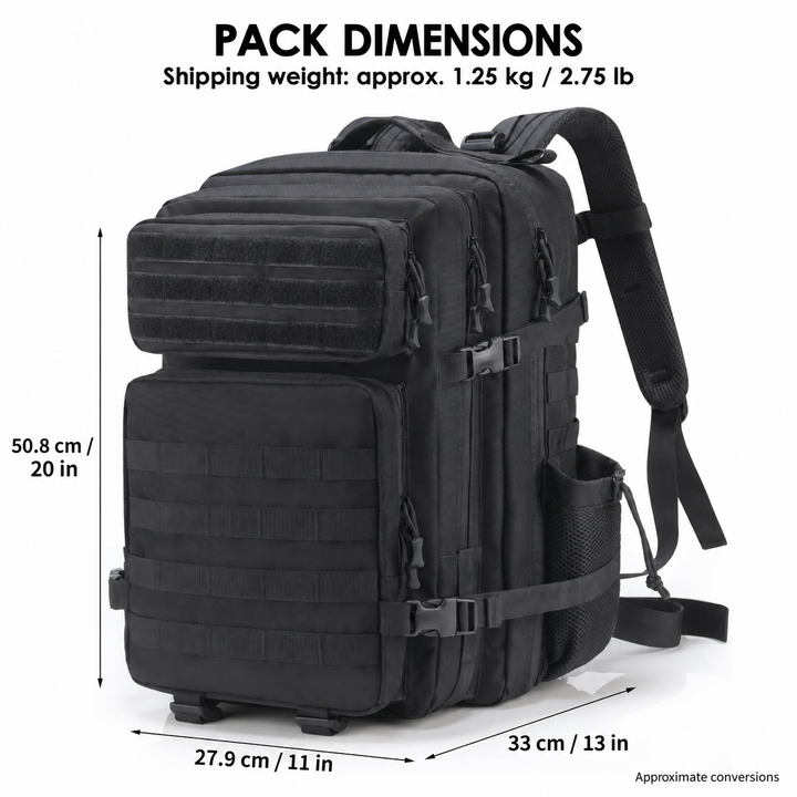 Archon backpack dimensions in centimetres and inches