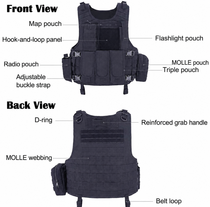 modern vest front back labels – Canadian English product details