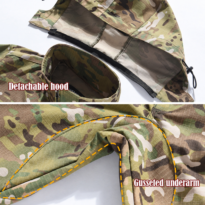 ripstop hood underarm — product construction details