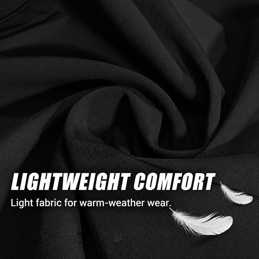 Lightweight fabric for warm-weather comfort.